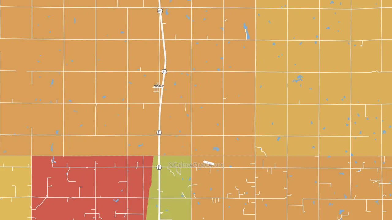 Bison, OK Map of Drug-Related Crime Rates