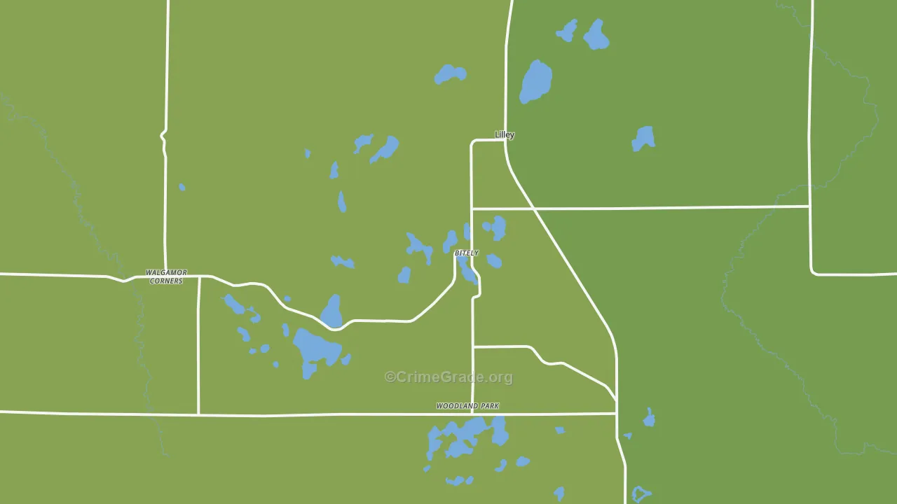 Bitely, MI Map of Drug-Related Crime Rates