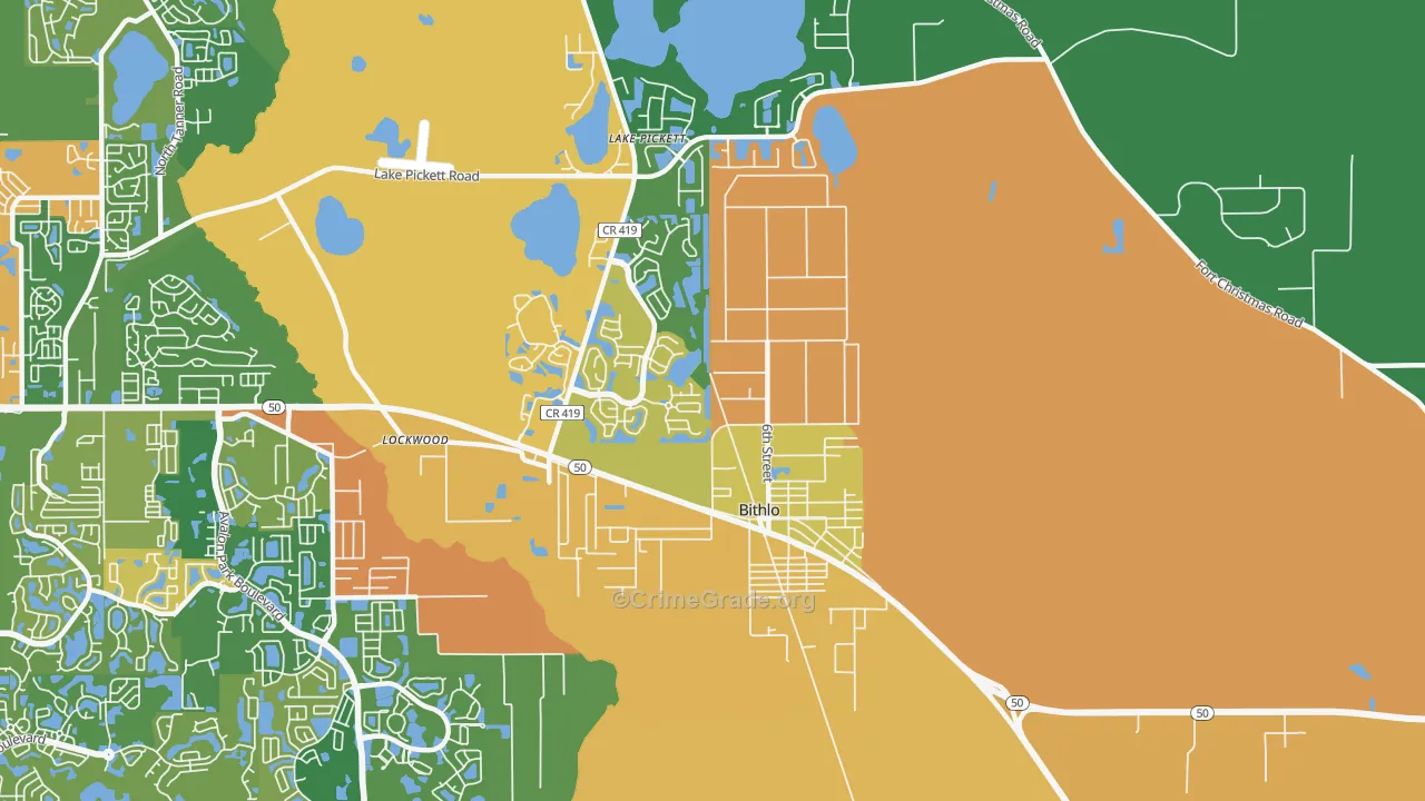Bithlo, FL Map of Drug-Related Crime Rates