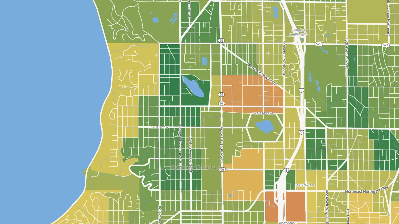Bitter Lake, Seattle, WA Map of Drug-Related Crime Rates
