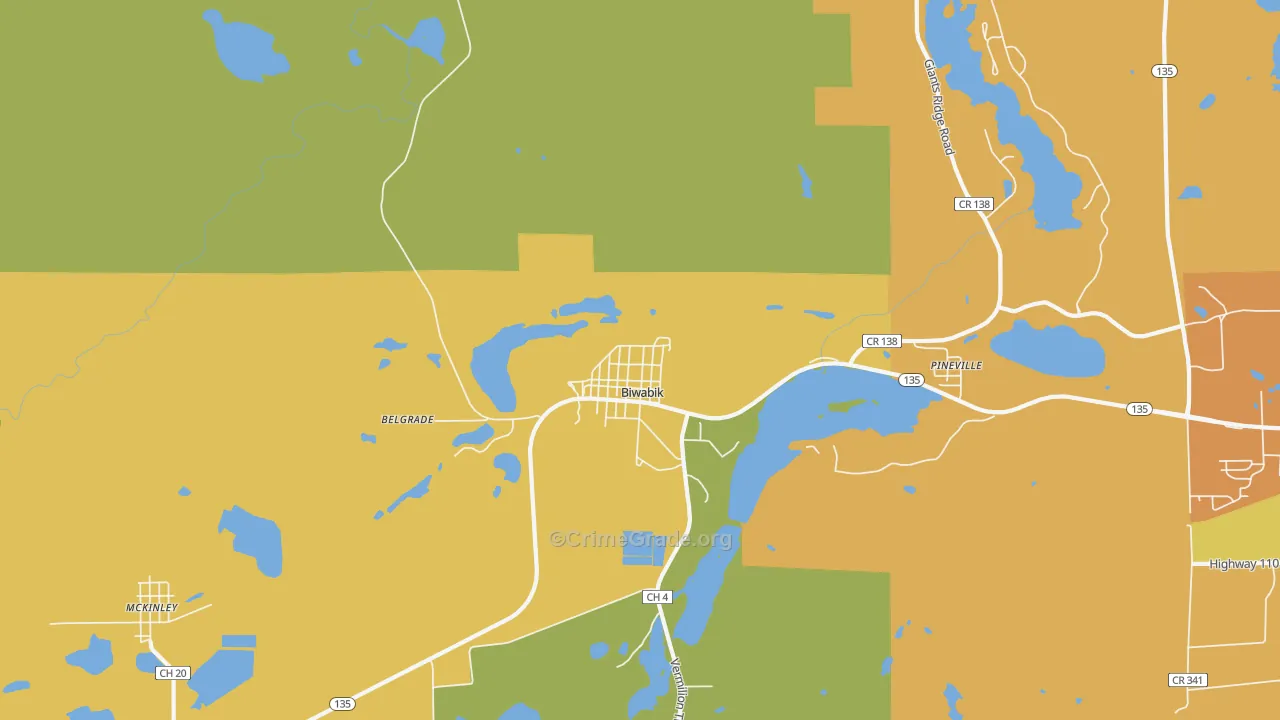 Biwabik, MN Map of Drug-Related Crime Rates