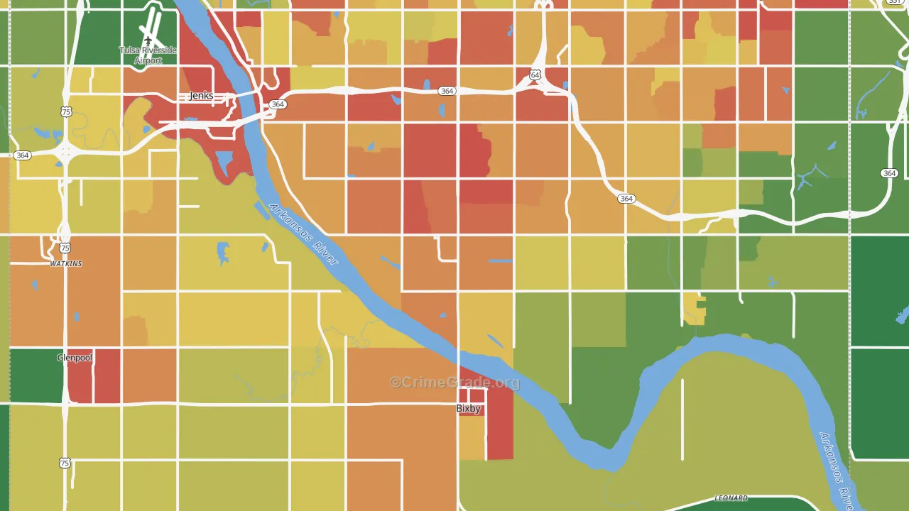 Bixby, OK Map of Drug-Related Crime Rates