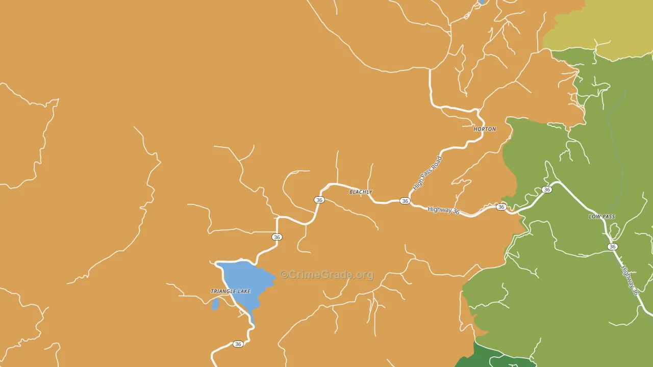 Blachly, OR Map of Drug-Related Crime Rates