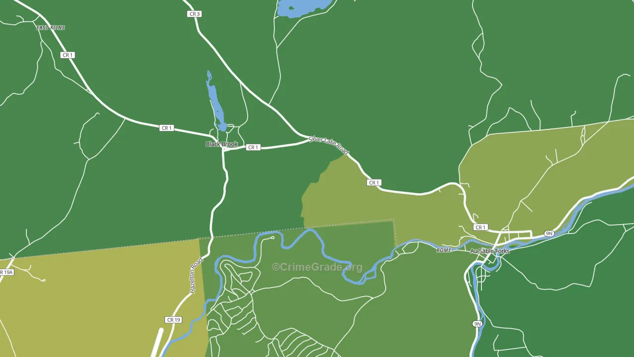 Black Brook, NY Map of Drug-Related Crime Rates