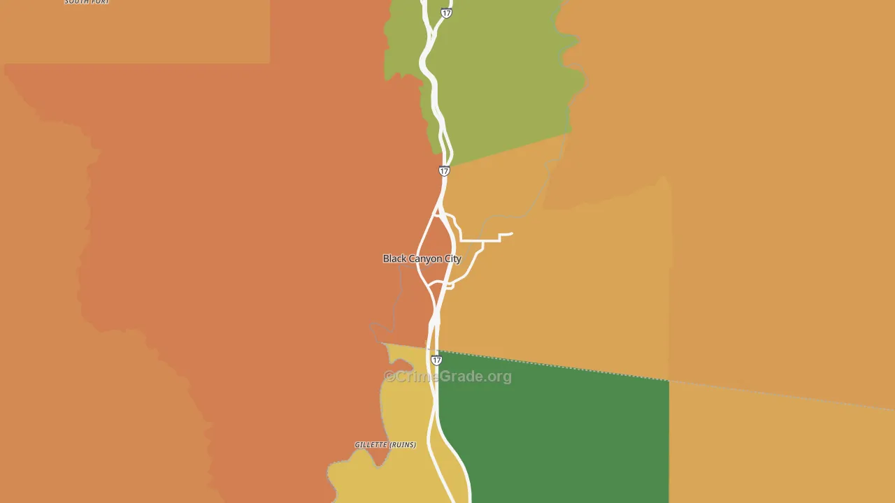 Black Canyon City, AZ Map of Drug-Related Crime Rates