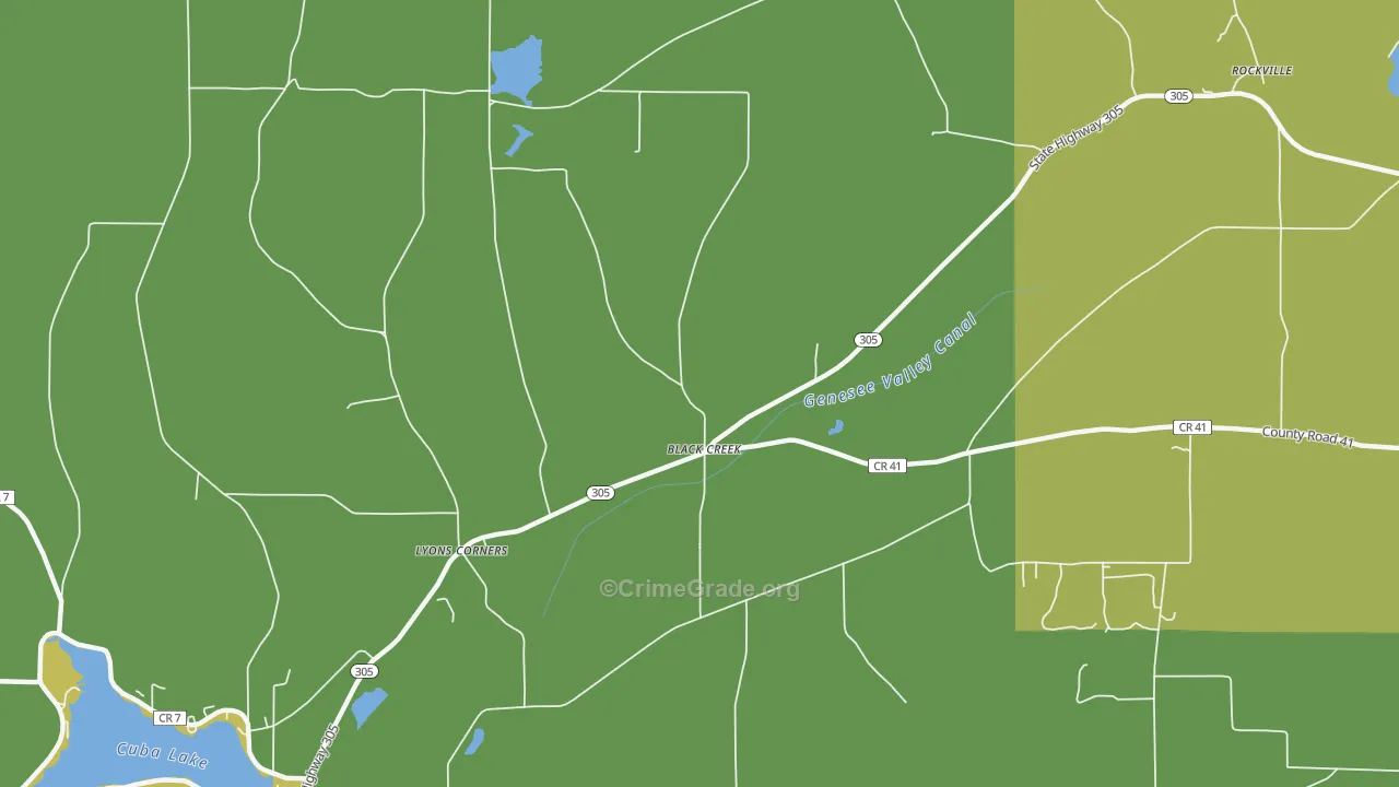 Black Creek, NY Map of Drug-Related Crime Rates