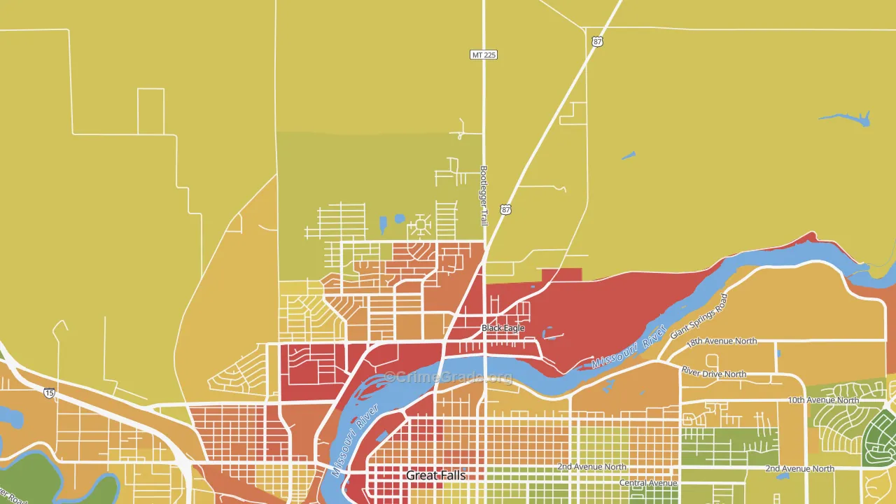 Black Eagle, MT Map of Drug-Related Crime Rates