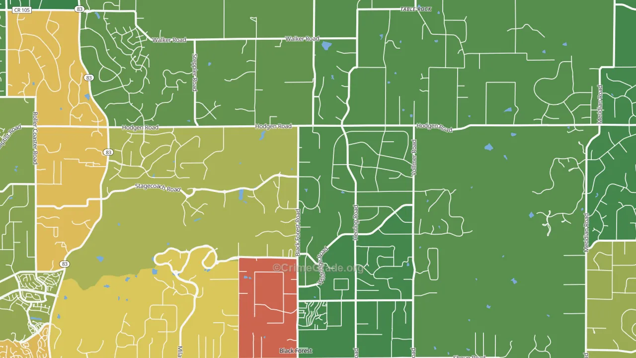 Black Forest, CO Map of Drug-Related Crime Rates