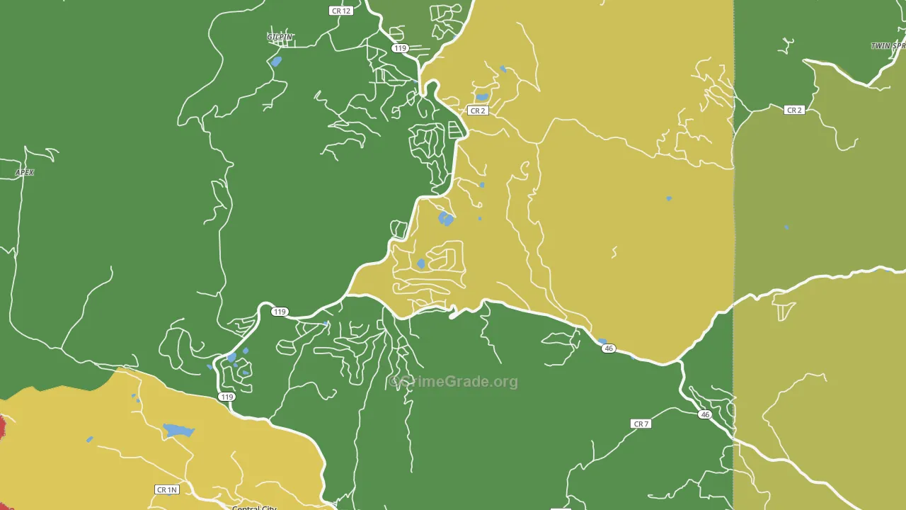 Black Hawk, CO Map of Drug-Related Crime Rates