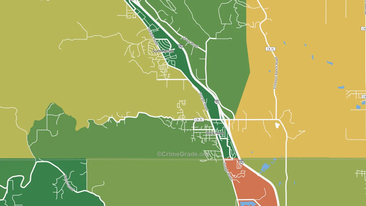 Black Hawk, SD Map of Drug-Related Crime Rates