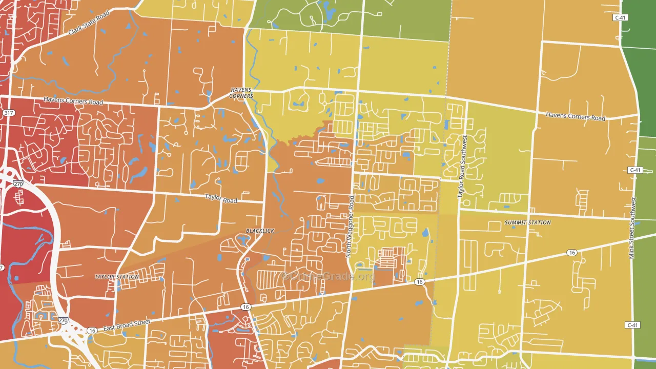 Black Lick, OH Map of Drug-Related Crime Rates