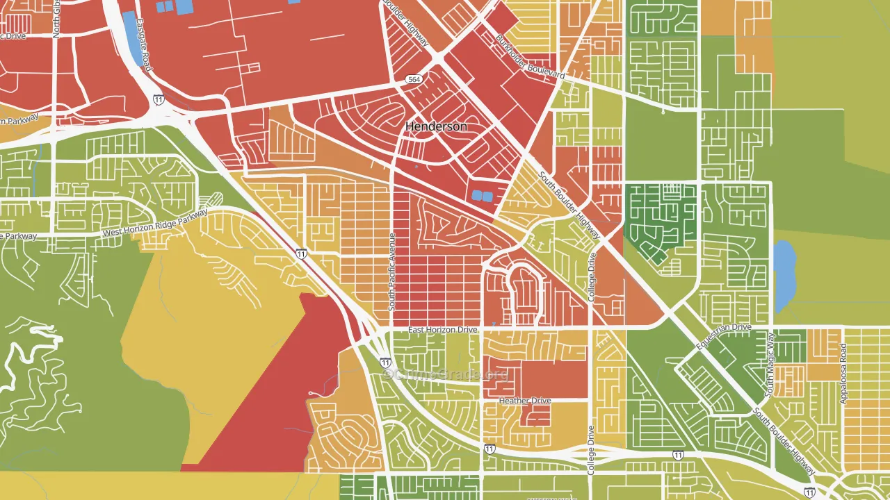 Black Mountain, Henderson, NV Map of Drug-Related Crime Rates