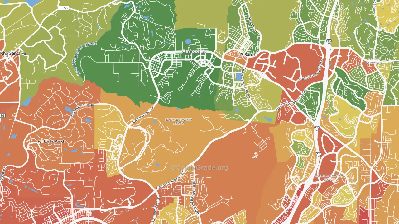 Black Mountain Ranch, San Diego, CA Map of Drug-Related Crime Rates
