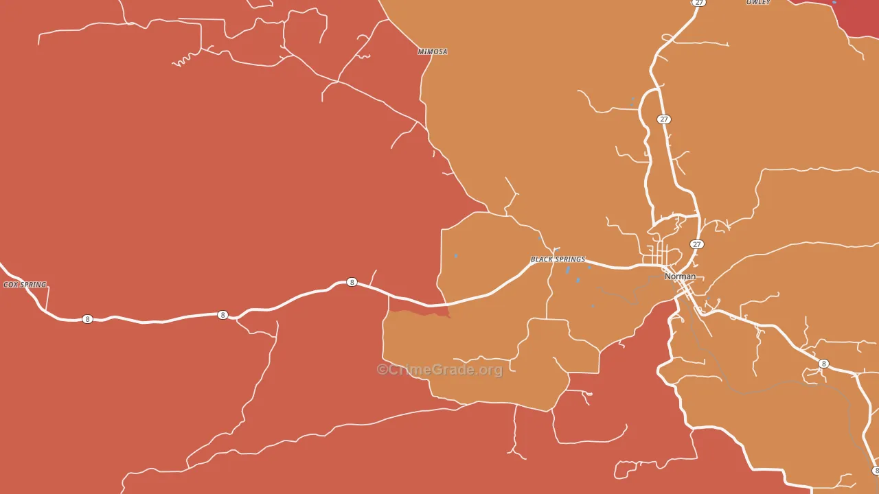 Black Springs, AR Map of Drug-Related Crime Rates