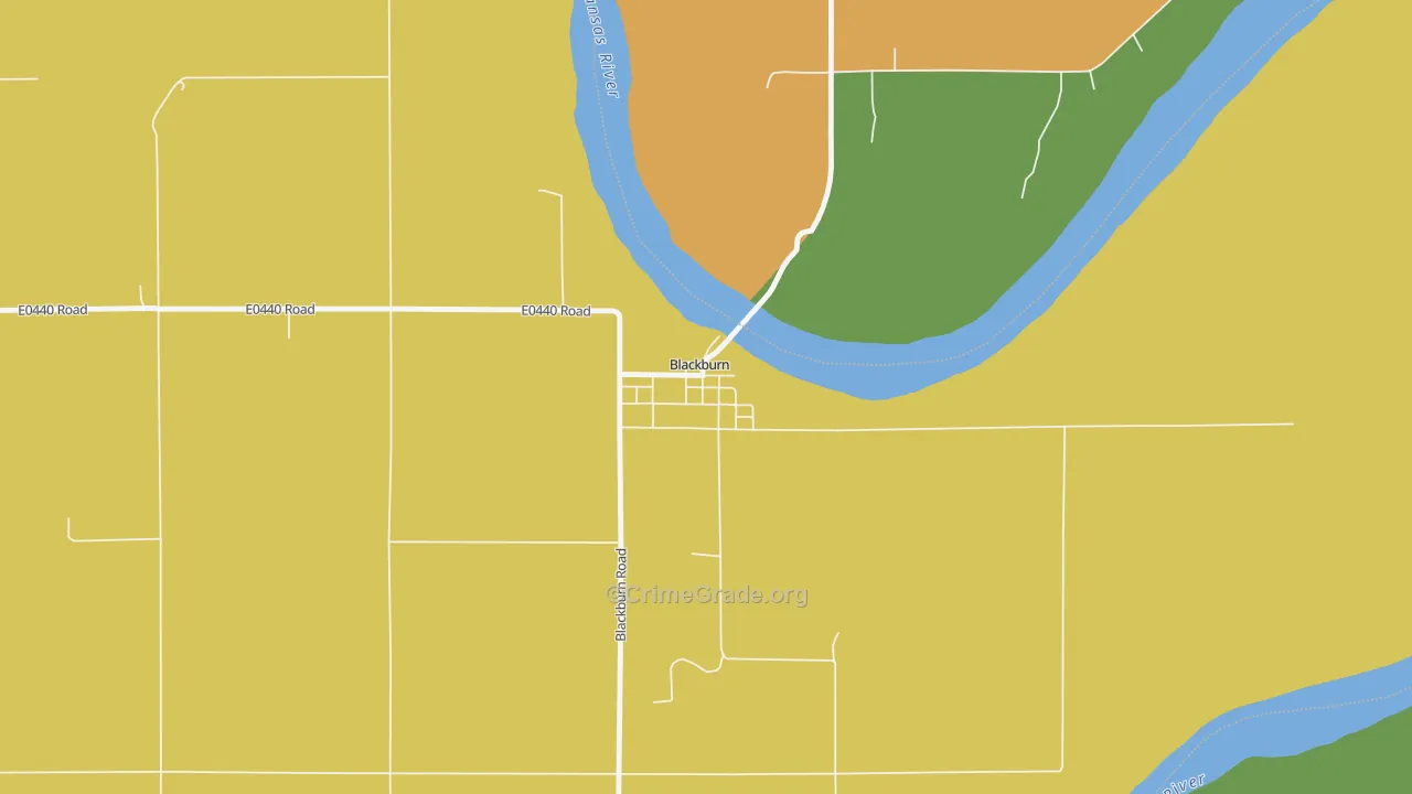 Blackburn, OK Map of Drug-Related Crime Rates
