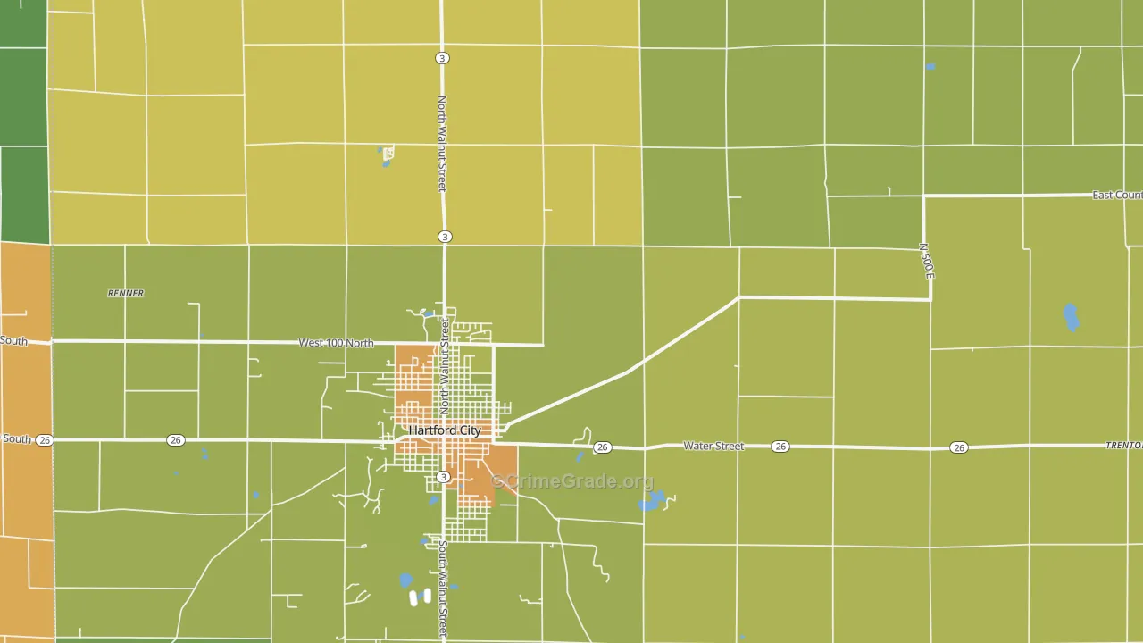 Blackford County, IN Map of Drug-Related Crime Rates