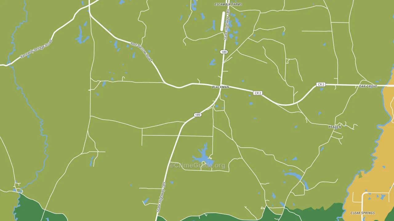 Blackman, FL Map of Drug-Related Crime Rates