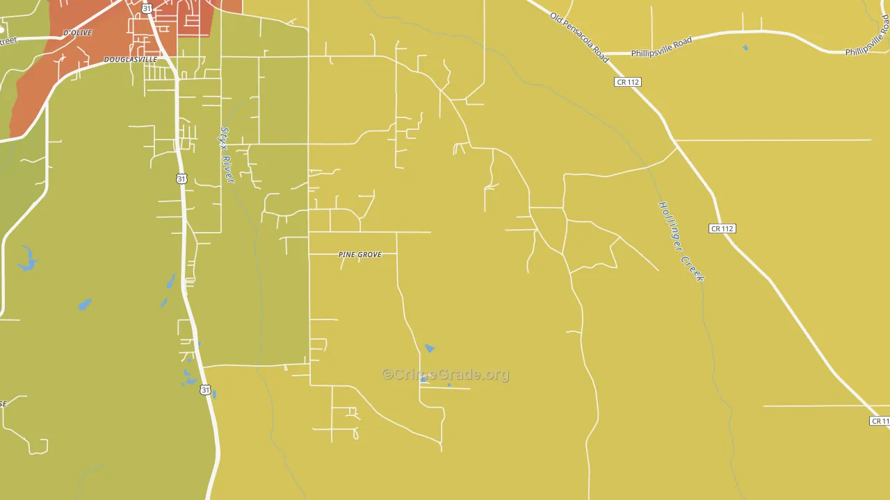 Blacksher, AL Map of Drug-Related Crime Rates