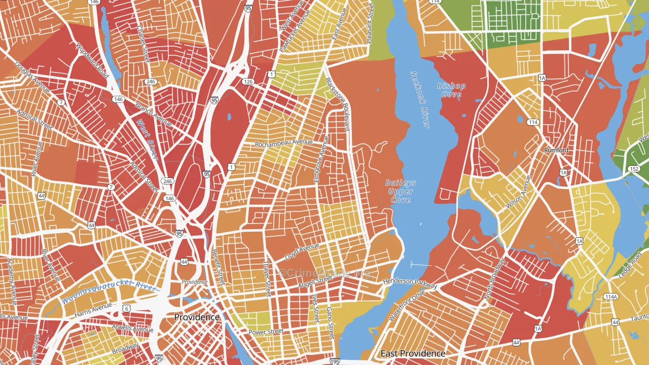 Blackstone, Providence, RI Map of Drug-Related Crime Rates