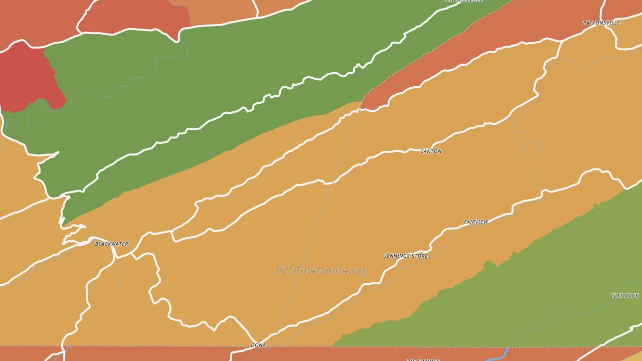 Blackwater, VA Map of Drug-Related Crime Rates