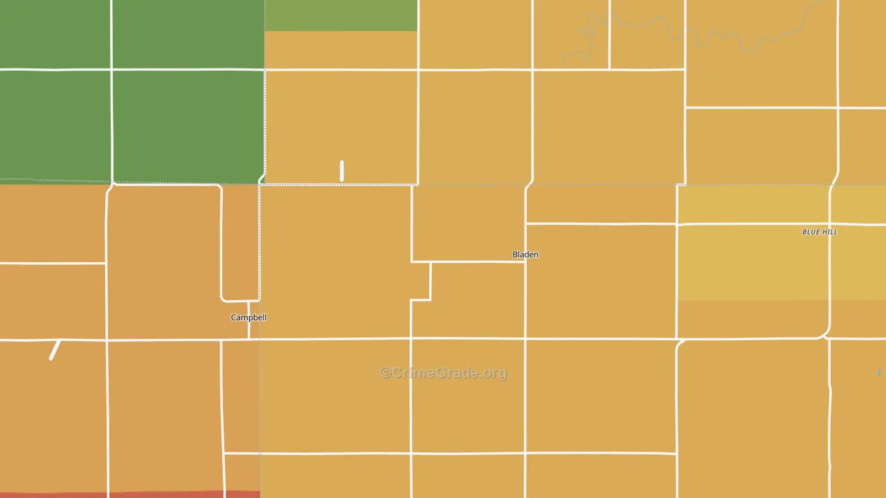 Bladen, NE Map of Drug-Related Crime Rates