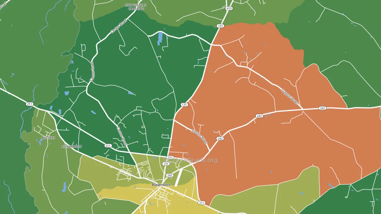 Bladenboro, NC Map of Drug-Related Crime Rates
