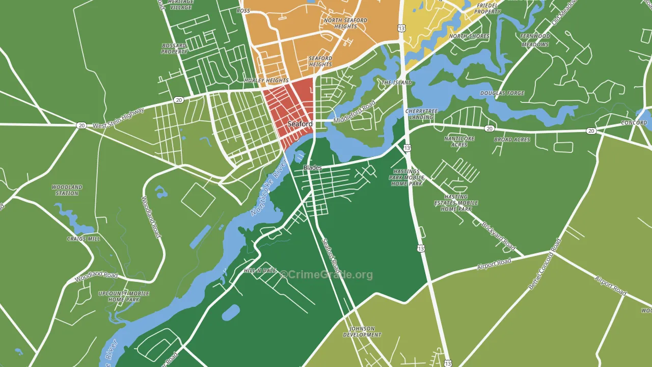 Blades, DE Map of Drug-Related Crime Rates