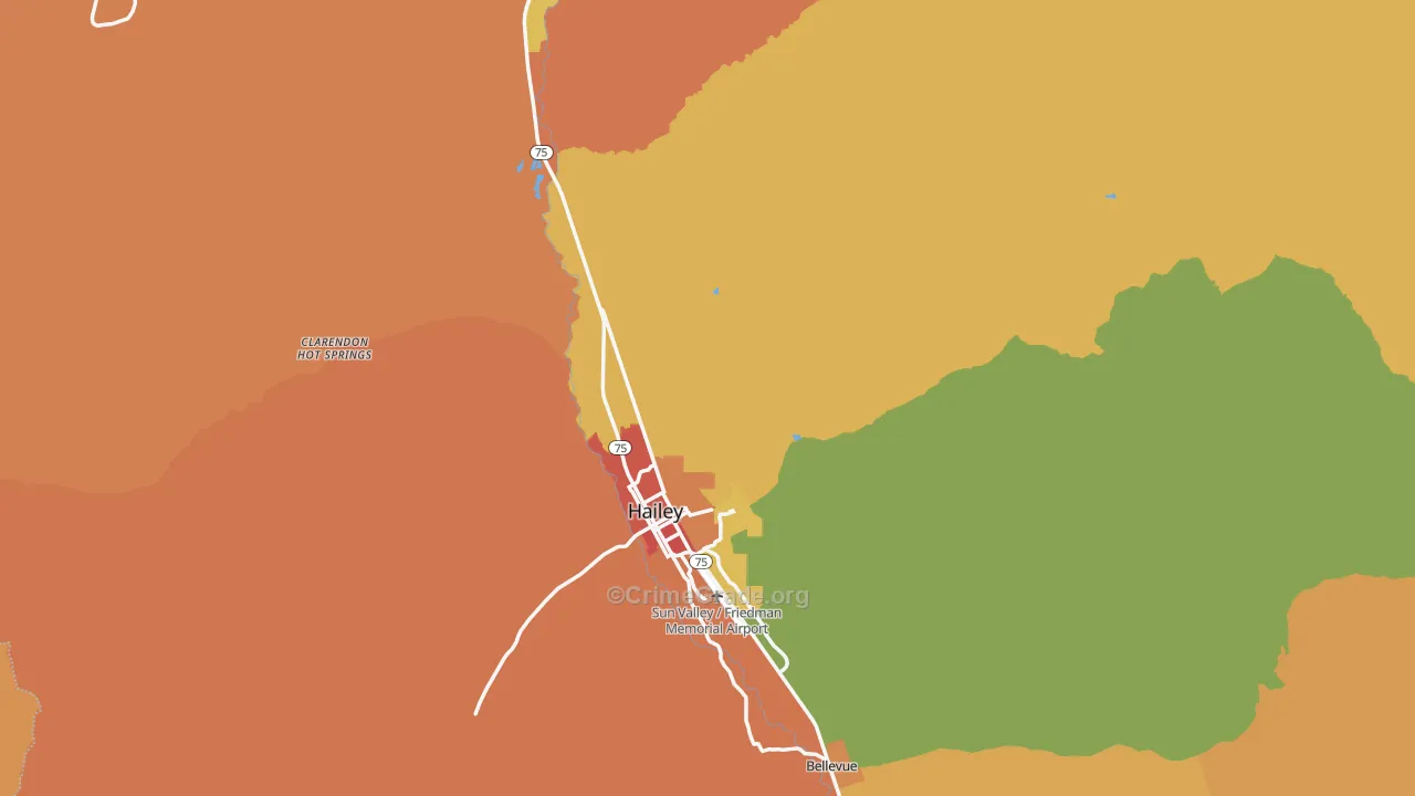 Blaine County, ID Map of Drug-Related Crime Rates