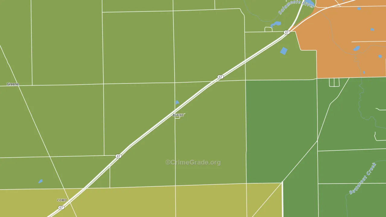 Blaine, IN Map of Drug-Related Crime Rates