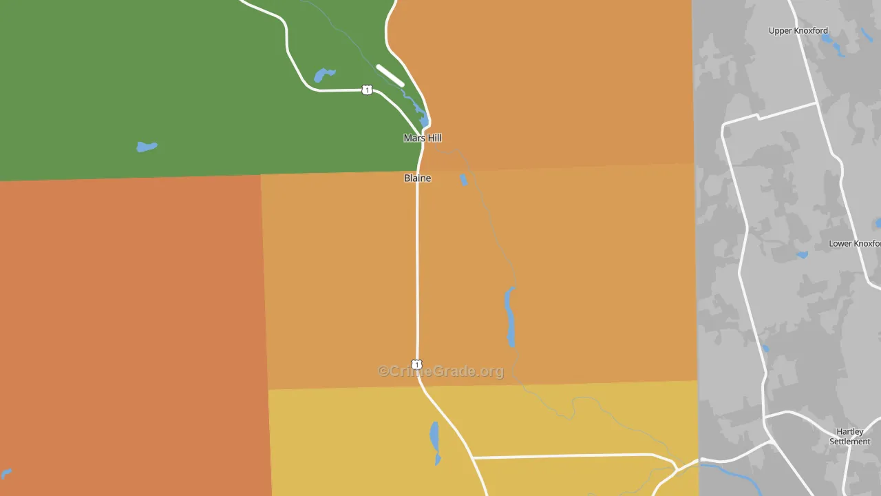 Blaine, ME Map of Drug-Related Crime Rates