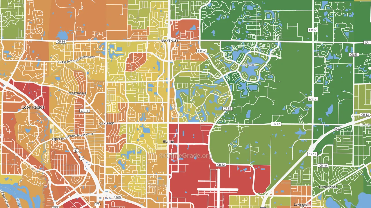 Blaine, MN Map of Drug-Related Crime Rates