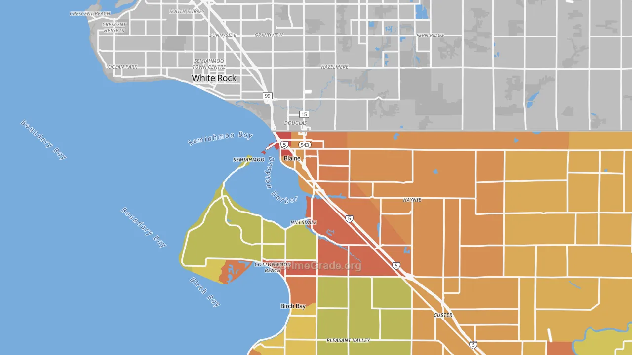 Blaine, WA Map of Drug-Related Crime Rates