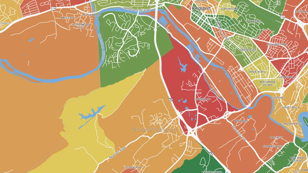Blair Gap, TN Map of Drug-Related Crime Rates