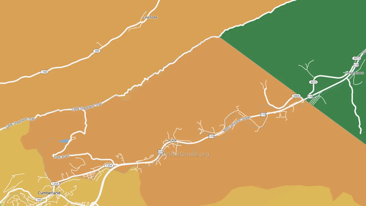 Blair, KY Map of Drug-Related Crime Rates