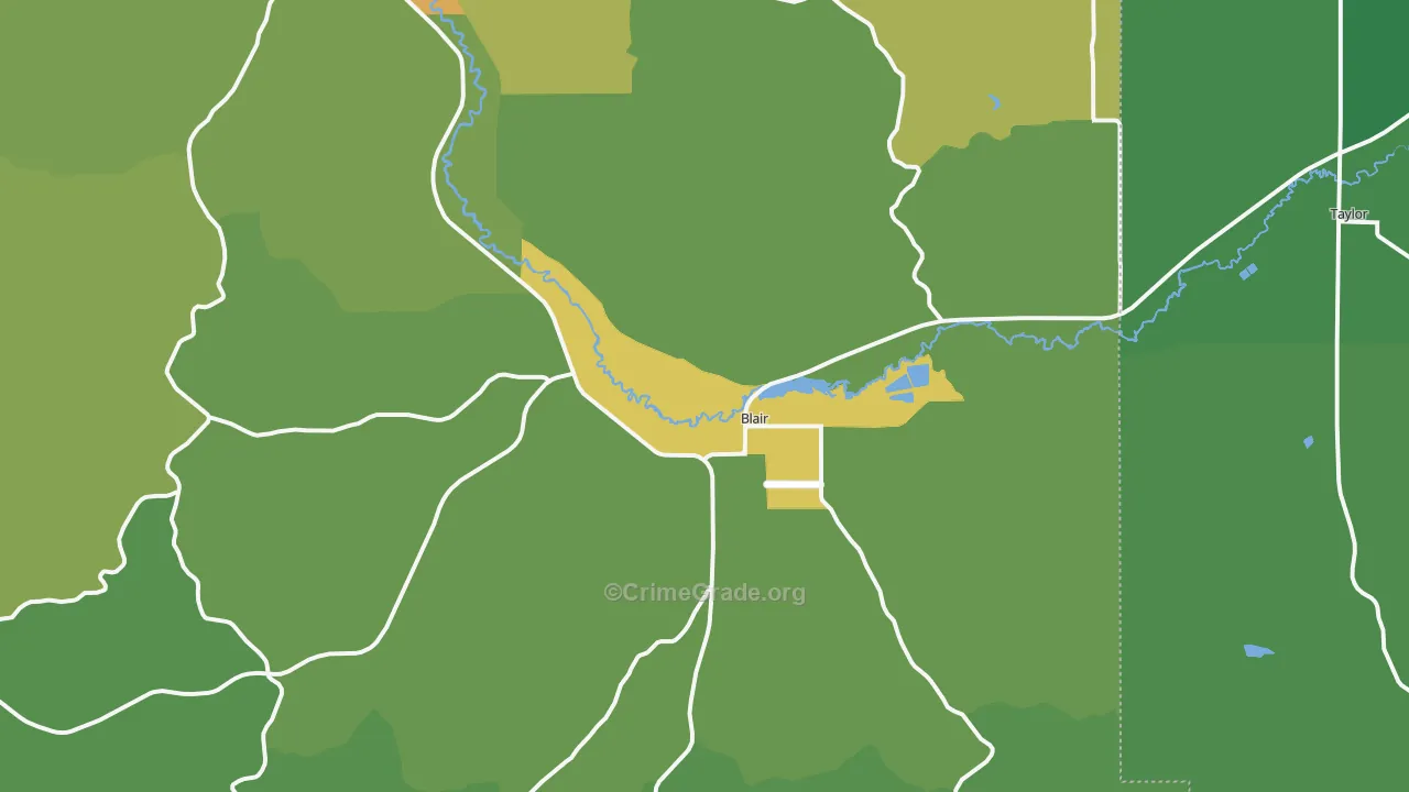 Blair, WI Map of Drug-Related Crime Rates