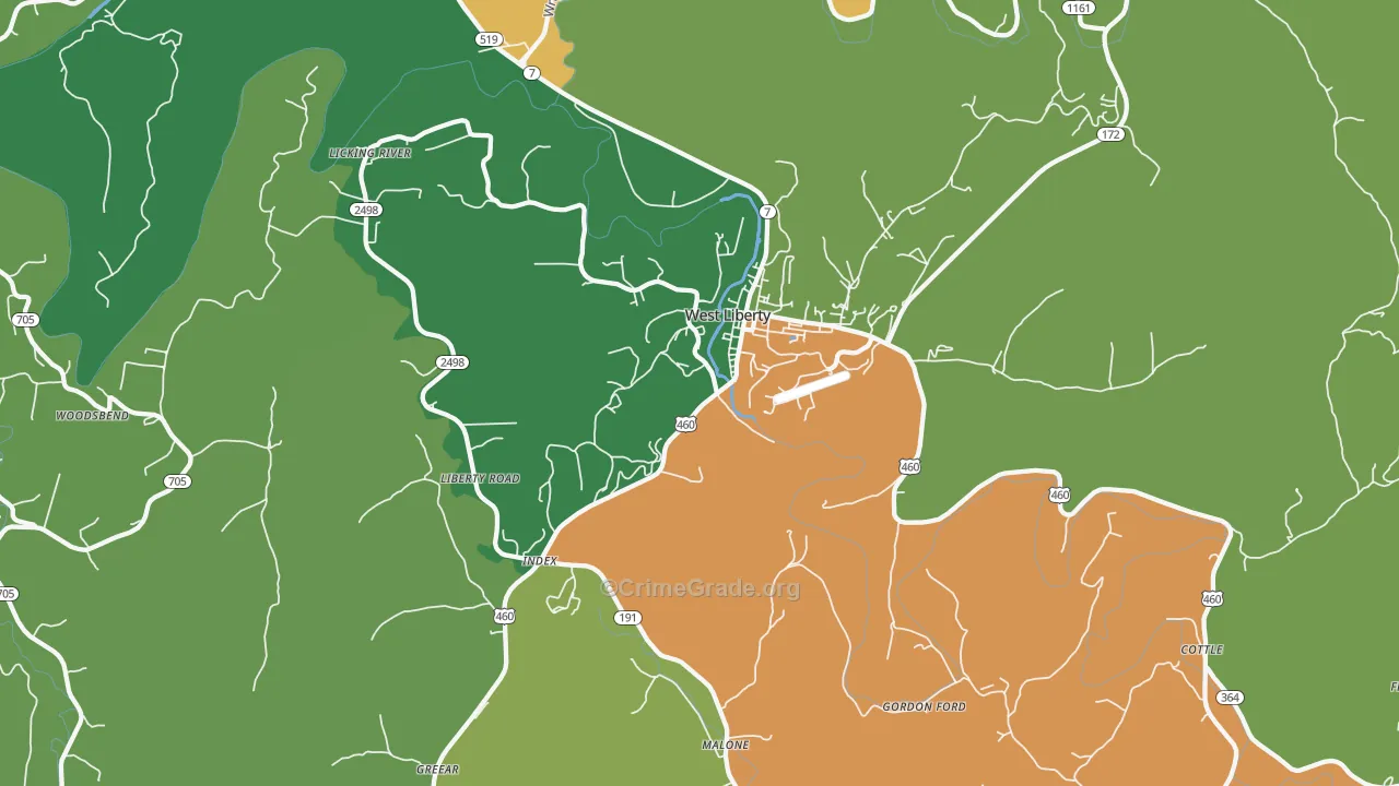 Blairs Mill, KY Map of Drug-Related Crime Rates