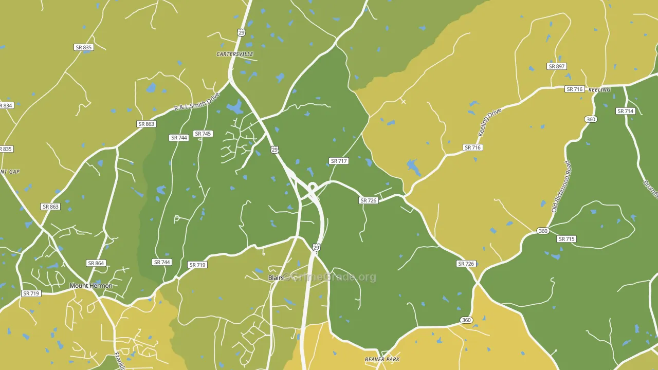 Blairs, VA Map of Drug-Related Crime Rates