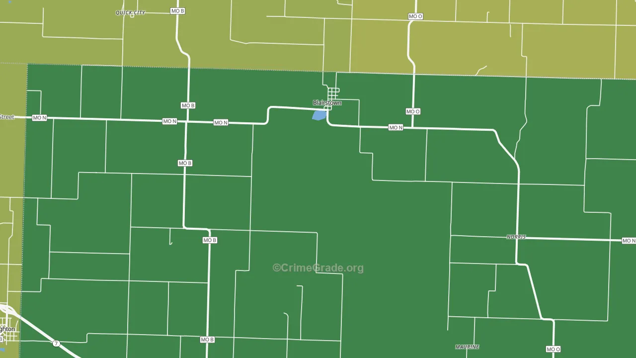Blairstown, MO Map of Drug-Related Crime Rates