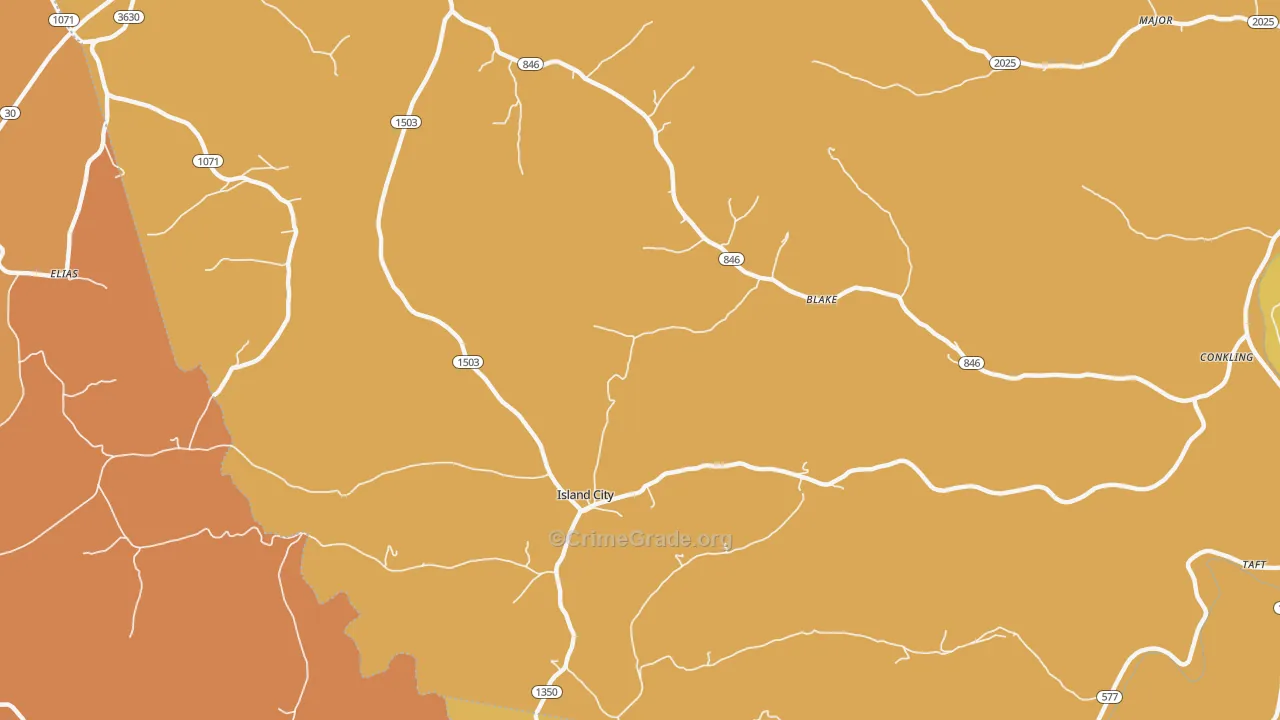 Blake, KY Map of Drug-Related Crime Rates