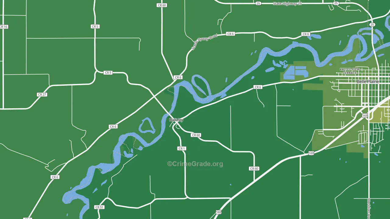 Blakeley, MN Map of Drug-Related Crime Rates