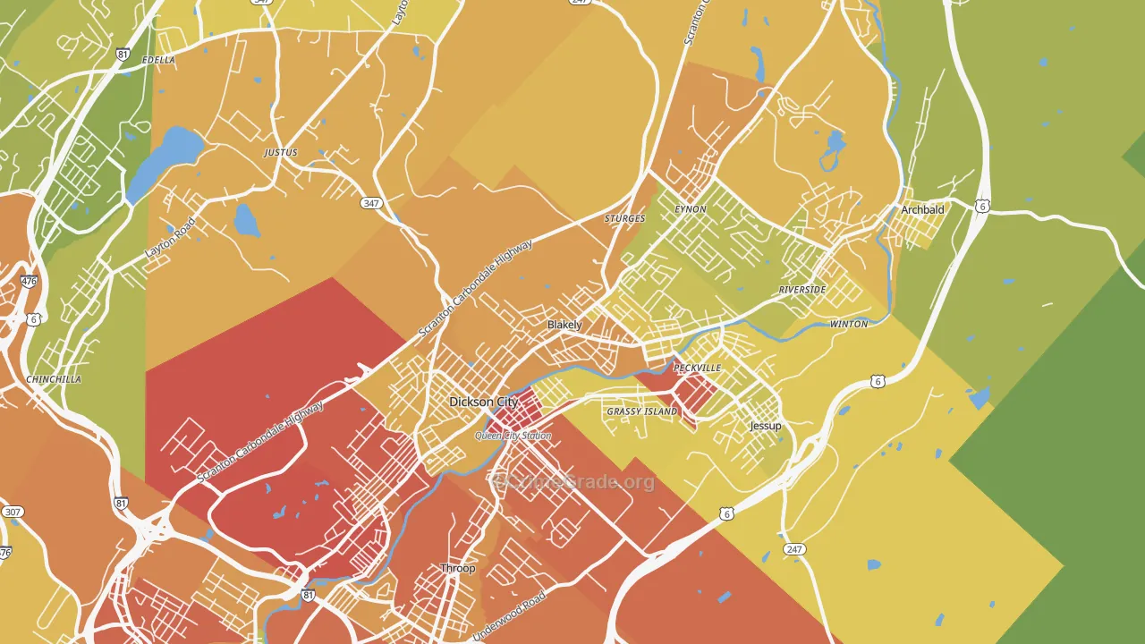 Blakely, PA Map of Drug-Related Crime Rates