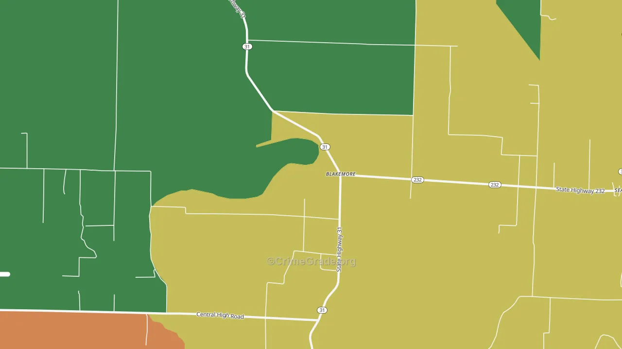 Blakemore, AR Map of Drug-Related Crime Rates