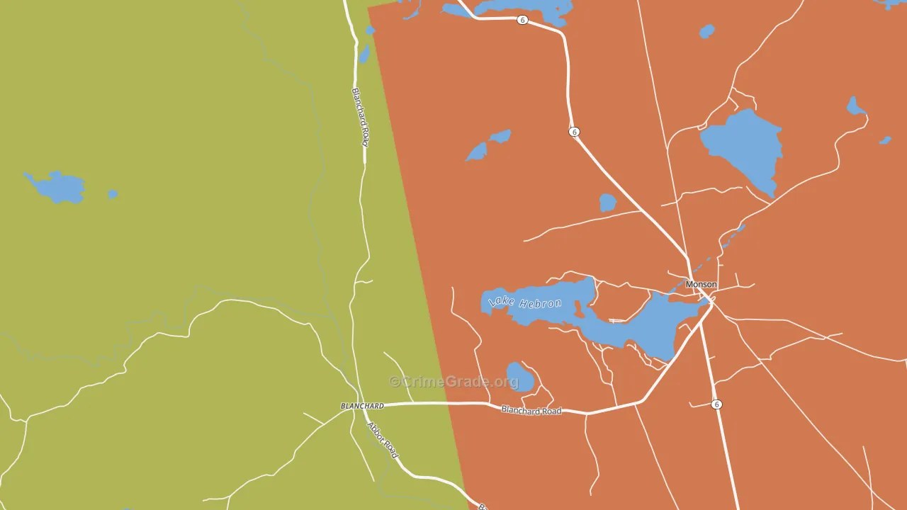 Blanchard, ME Map of Drug-Related Crime Rates