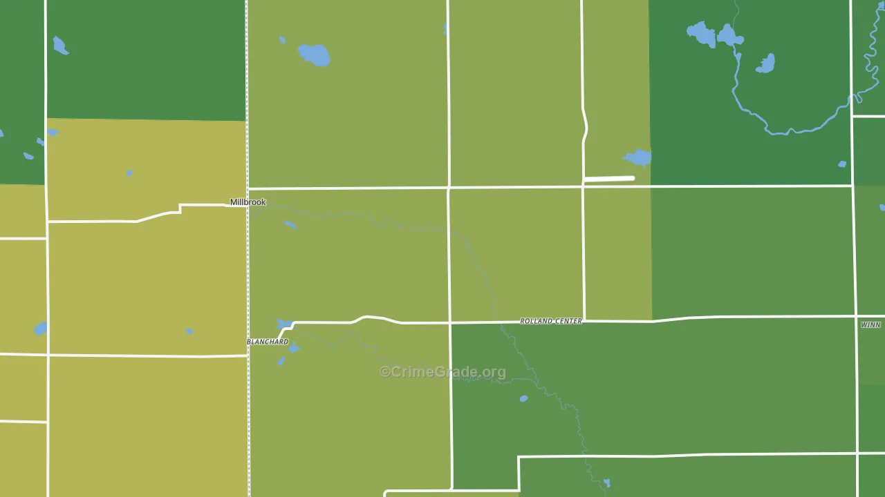 Blanchard, MI Map of Drug-Related Crime Rates