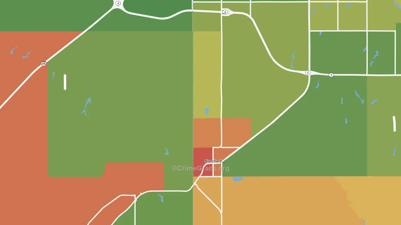 Blanchard, OK Map of Drug-Related Crime Rates