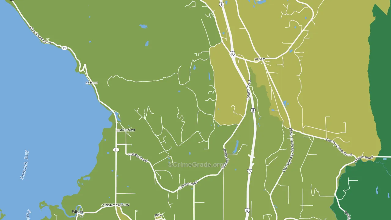 Blanchard, WA Map of Drug-Related Crime Rates