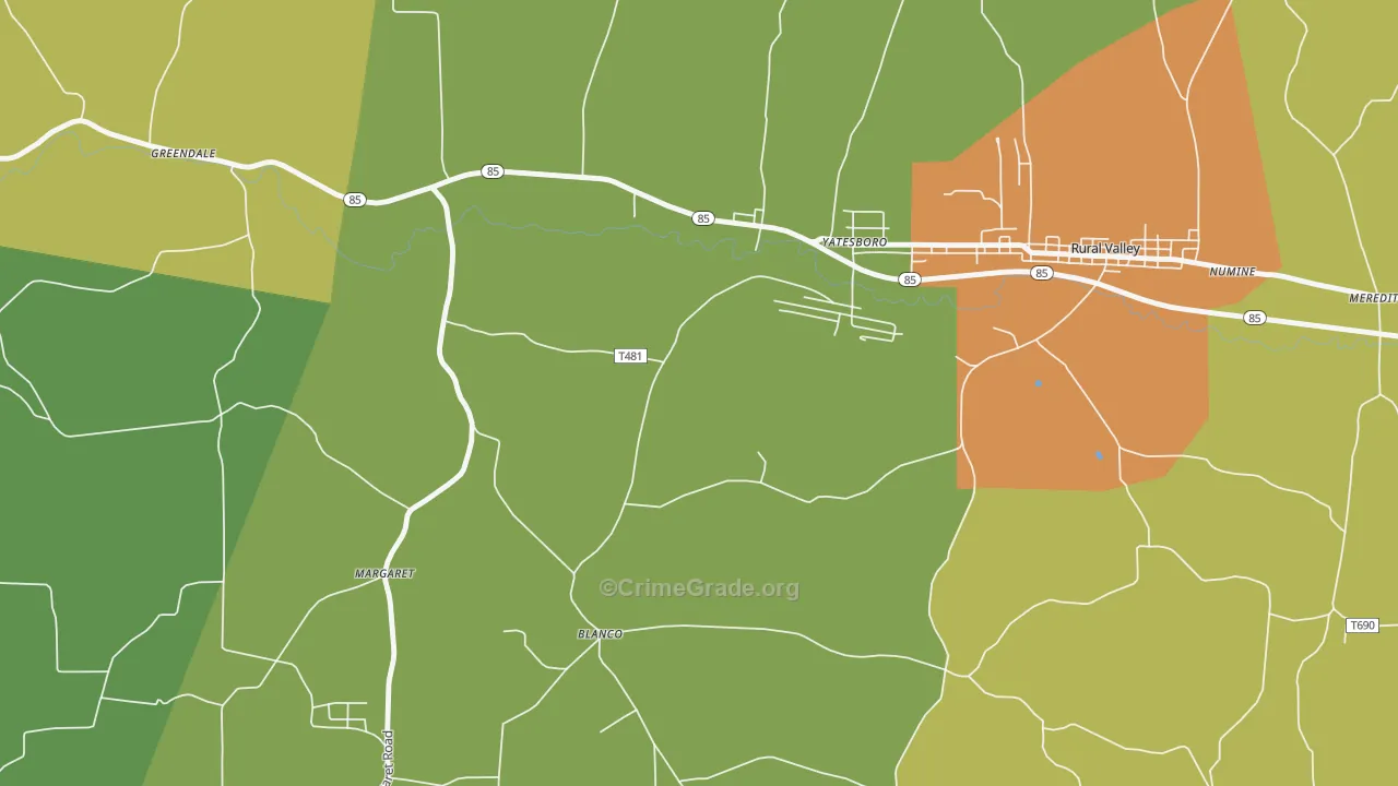 Blanco, PA Map of Drug-Related Crime Rates