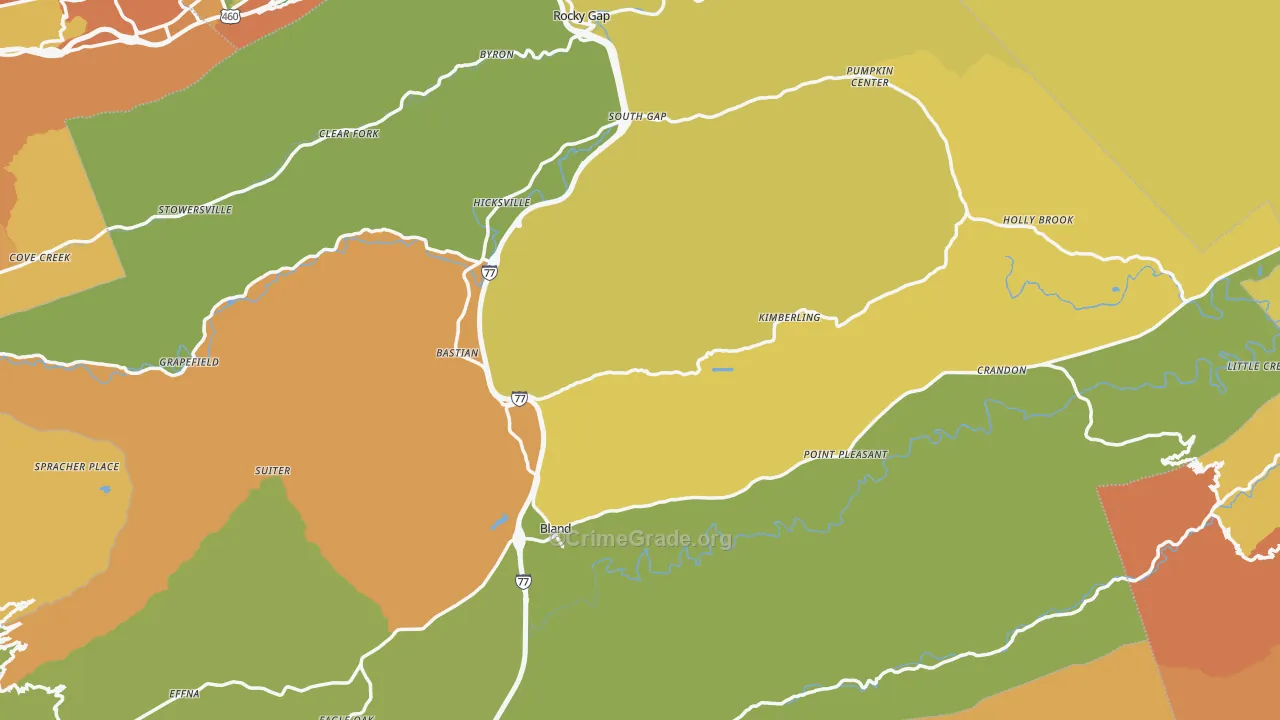 Bland County, VA Map of Drug-Related Crime Rates