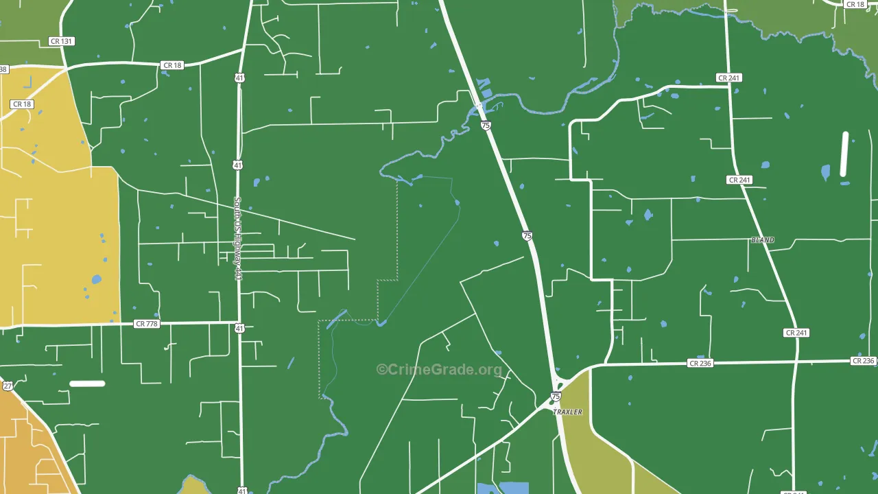 Bland, FL Map of Drug-Related Crime Rates