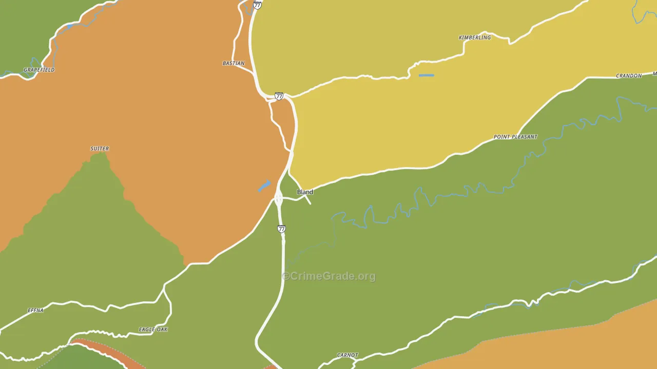 Bland, VA Map of Drug-Related Crime Rates